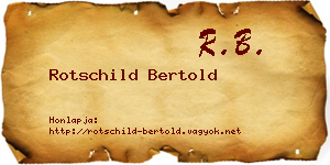 Rotschild Bertold névjegykártya